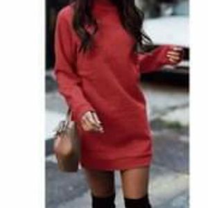 Red Lined Sweatshirt mini dress